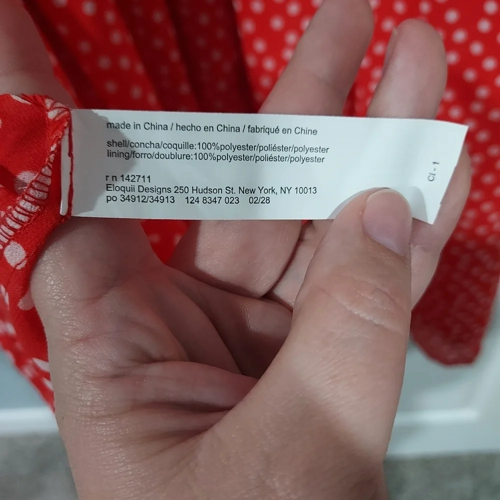 NWOT Eloquii Red & White Polka Dot Twisted Bodice Mini Dress in Size 26 - Picture 13 of 13